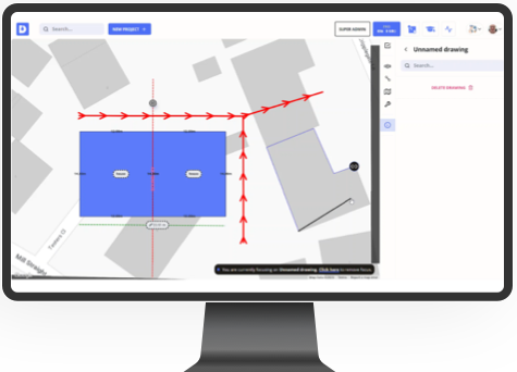 Drainify overlaid plan report preview